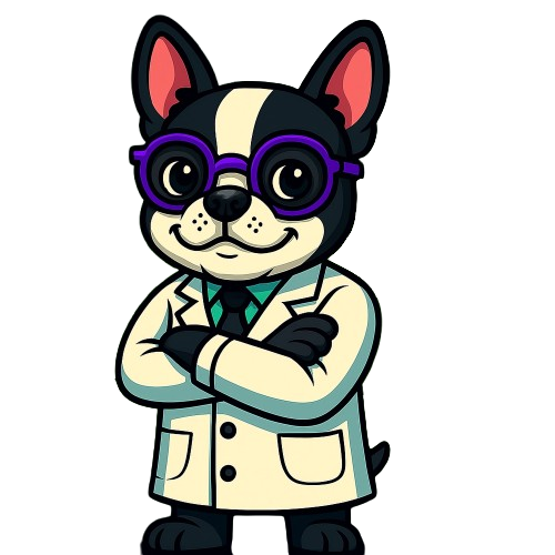 Dr. Turdstein Dr. Turdstein cartoon mascot crossing arms – Turd Nerds dog poop expert quoting Austin cleanup facts